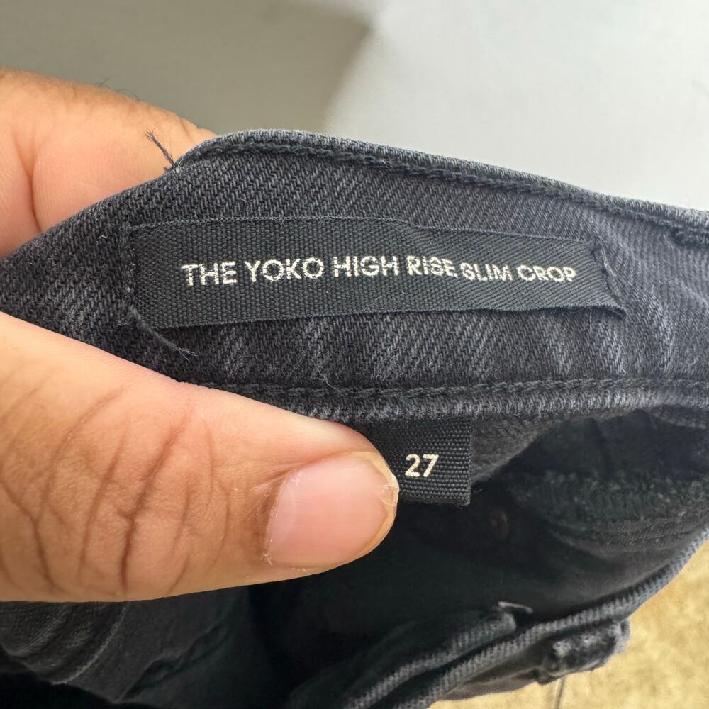 Denim Forum The Yoko High Rise Slim‎ Crop Black Jeans Size 27 Button Fly - Picture 9 of 14